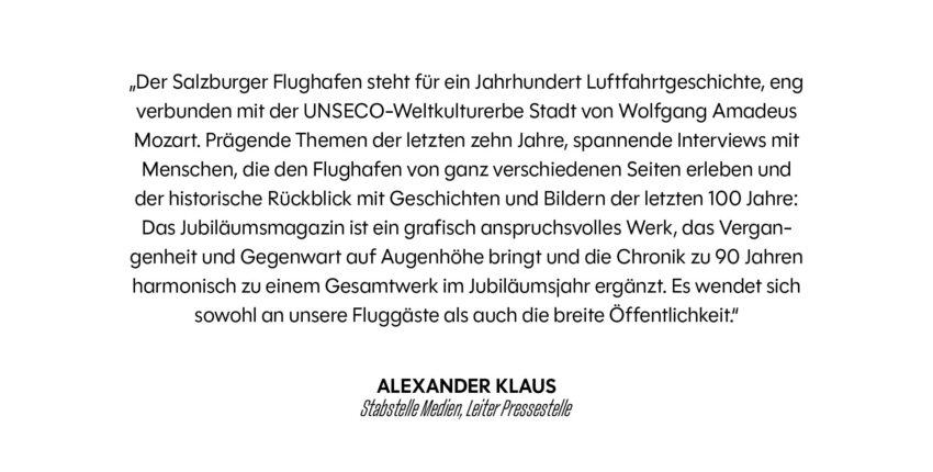 Jubiläumsmagazin zu „100 Jahre Salzburg Airport“