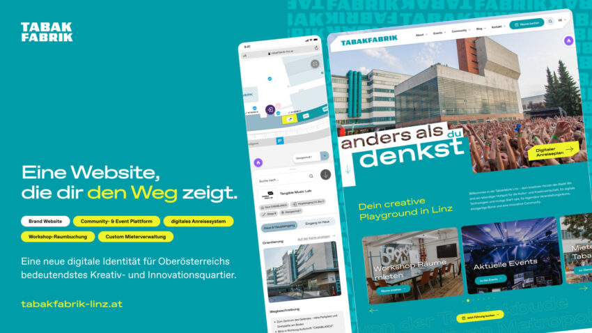 Tabakfabrik Linz: Die neue Community-Website, die auch den Weg kennt.