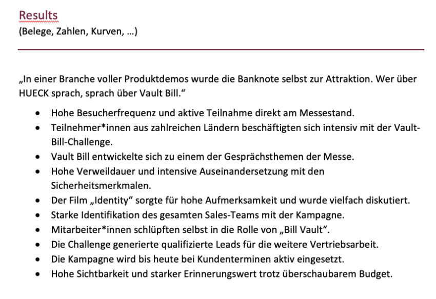 HUECK Folien Highest Security – Kampagne „Vault Bill“
