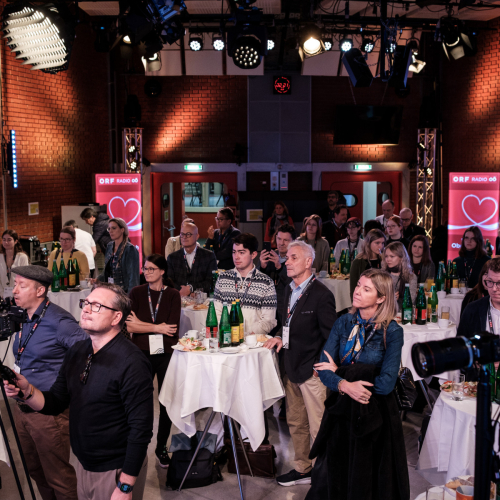 Publikum des Denkfrühstücks im ORF-Studio