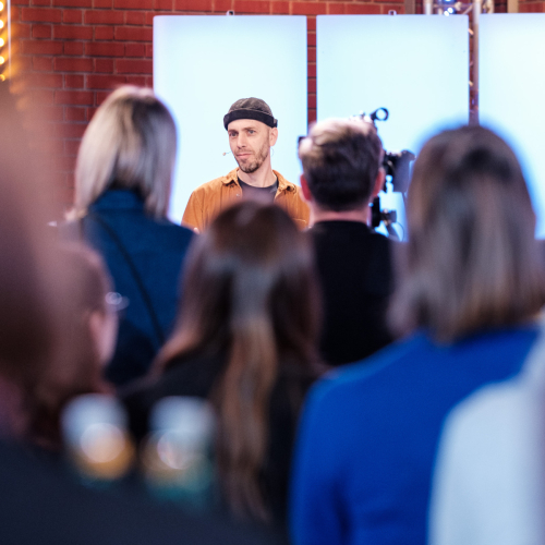 Bernhard Schimpelsberger beim Denkfrühstück im ORF Studio