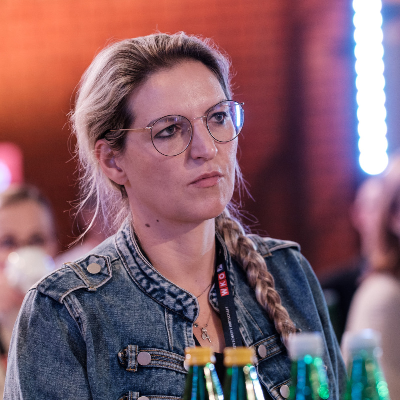 Besucherin beim Denkfrühstück im ORF Studio