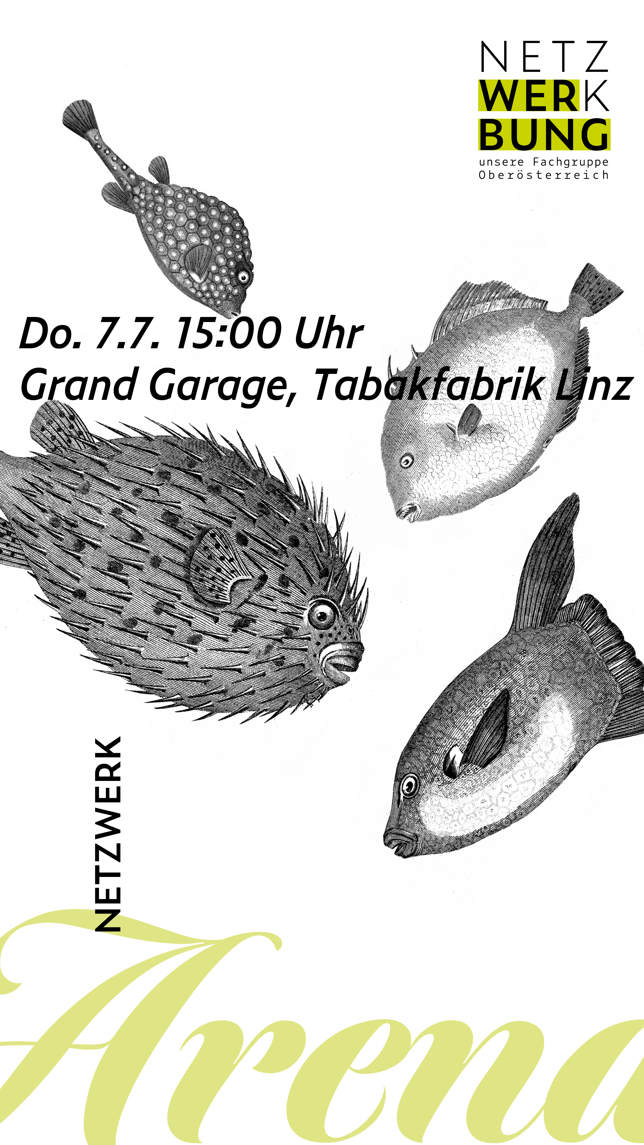 Alle Neumitglieder kommen zur Netzwerk Arena am 7. Juli um 15 Uhr in die Tabakfabrik Linz