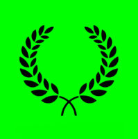 CAESAR Kranz 2026 Schwarzer Caesar-Kranz auf neongrünem Hintergrund